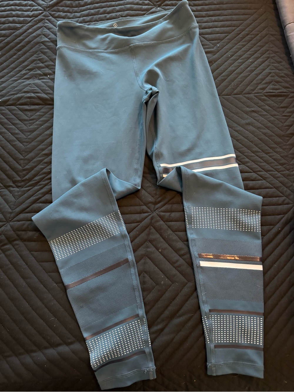 Kids Blue Active Leggings with Reflective Accents